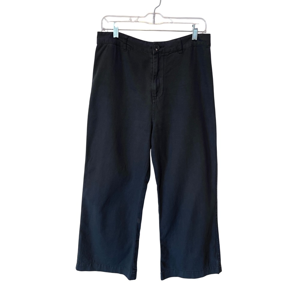 Assembly Label Womens Dark Wash Wide Leg High Rise Denim Cropped Pants Size 12